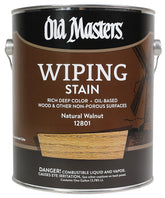 Old Masters 12801 Wiping Stain, Natural Walnut, Liquid, 1 gal, Can
